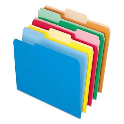 Pendaflex Interior File Folders 1/3-cut Tabs: Assorted Letter Size Assorted Colors: Blue/green/orange/red/yellow 100/box - School Supplies -