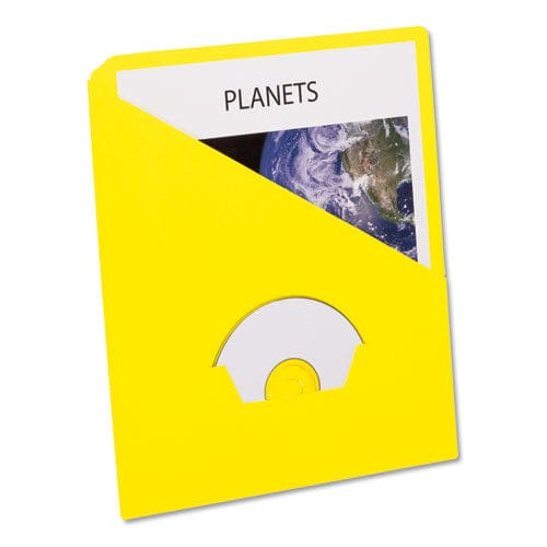 Pendaflex Slash Pocket Project Folders 3-hole Punched Straight Tab Letter Size Yellow 25/pack - School Supplies - Pendaflex®