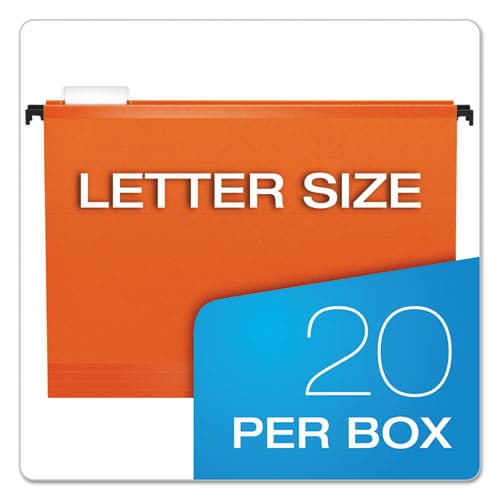 Pendaflex Surehook Hanging Folders Letter Size 1/5-cut Tabs Orange 20/box - School Supplies - Pendaflex®