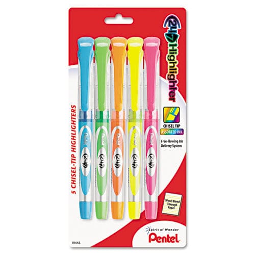 Pentel 24/7 Highlighters Assorted Ink Colors Chisel Tip Assorted Barrel Colors 5/set - School Supplies - Pentel®