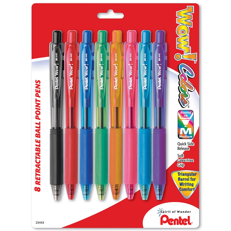Pentel 8Pk Wow Retractable Ball Point Pens Assorted (Pack of 10) - Pens - Pentel Of America