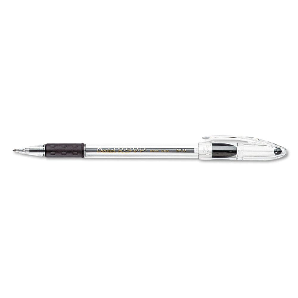 Pentel - R.S.V.P. Ballpoint Stick Pen Black Ink Medium - 24 per Pack - Pens Pencils & Markers - Pentel