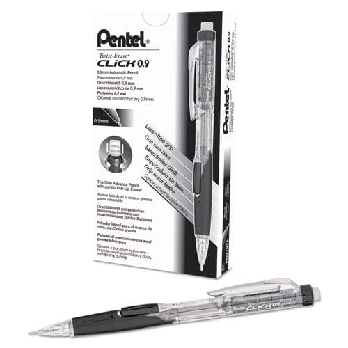 Pentel Twist-erase Click Mechanical Pencil 0.9 Mm Hb (#2.5) Black Lead Black Barrel - School Supplies - Pentel®