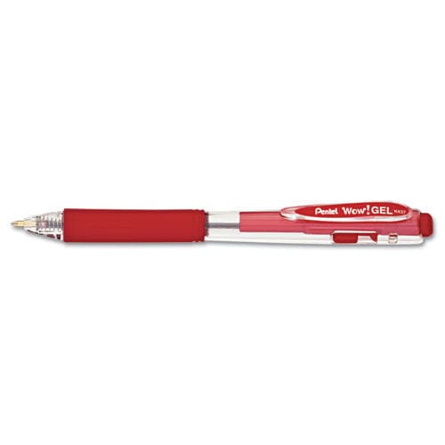 Pentel Wow! Gel Pen Retractable Medium 0.7 Mm Red Ink Clear/red Barrel Dozen - School Supplies - Pentel®
