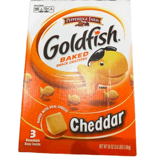 Pepperidge Farm Goldfish, Cheddar, 3 resealable bags, 58 ounces - ShelHealth.Com
