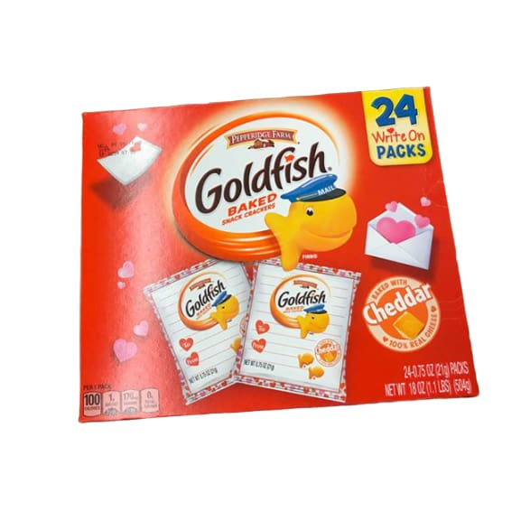 Pepperidge Farm Goldfish Valentine's Day Portion Packs, 24 x 0.75 oz - ShelHealth.Com