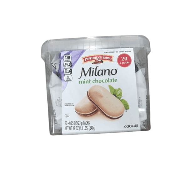 Pepperidge Farm Milano Cookies, Mint, 2-Pack, Pack of 20, 0.95 Ounce - ShelHealth.Com