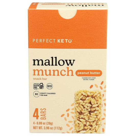 PERFECT KETO Grocery > Nutritional Bars, Drinks, and Shakes PERFECT KETO: Mallow Munch Peanut Butter Bar, 3.96 oz