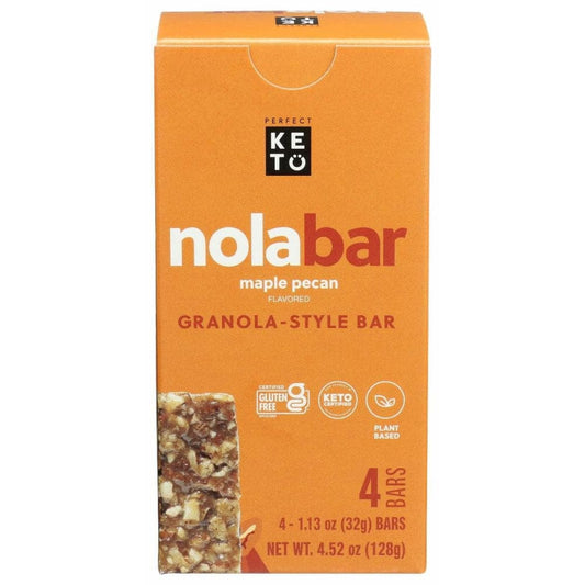 PERFECT KETO Grocery > Nutritional Bars, Drinks, and Shakes PERFECT KETO: Nola Bar Maple Pecan, 4.52 oz
