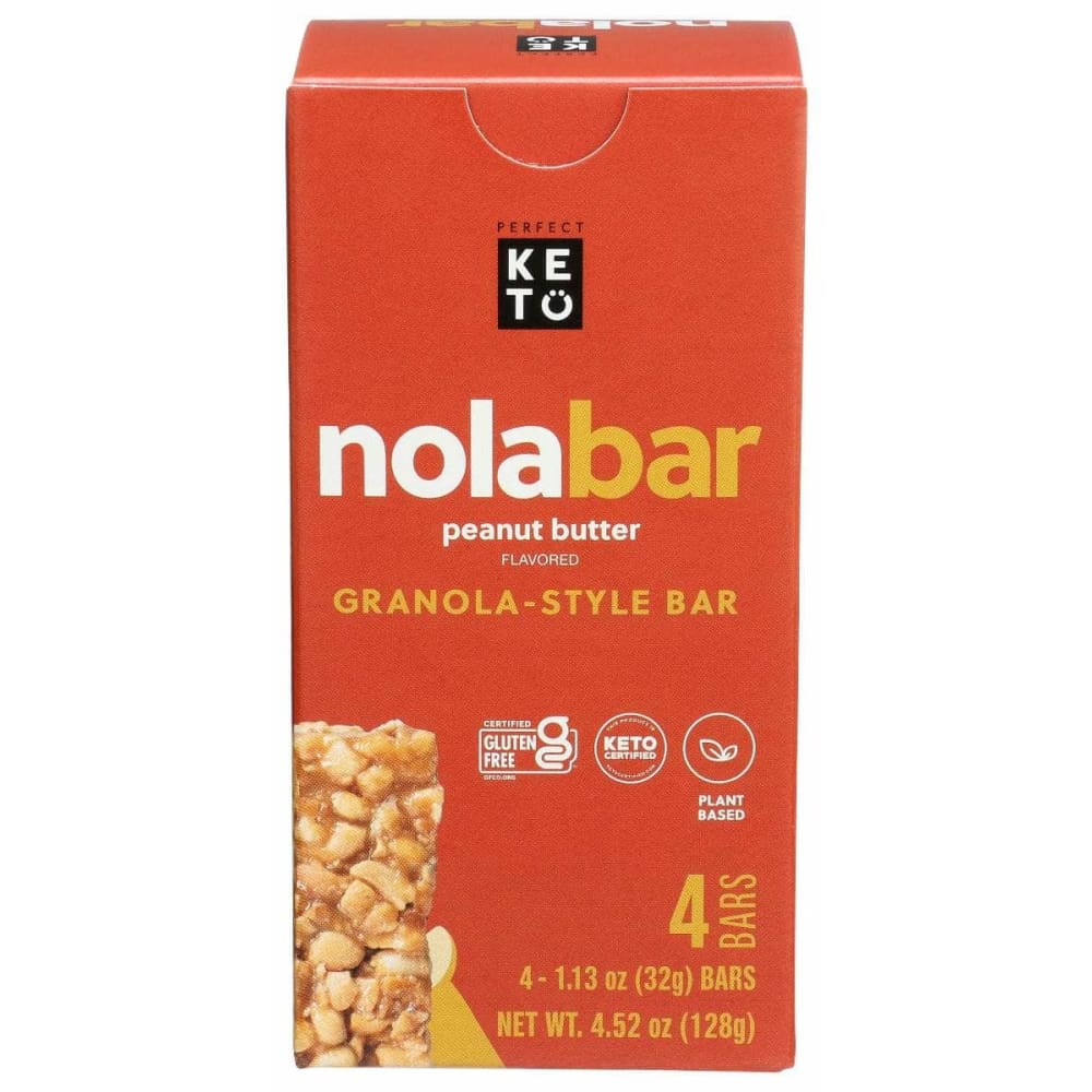 PERFECT KETO Grocery > Nutritional Bars, Drinks, and Shakes PERFECT KETO: Nola Bar Peanut Butter, 4.52 oz