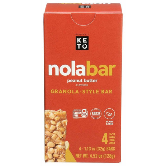 PERFECT KETO Grocery > Nutritional Bars, Drinks, and Shakes PERFECT KETO: Nola Bar Peanut Butter, 4.52 oz