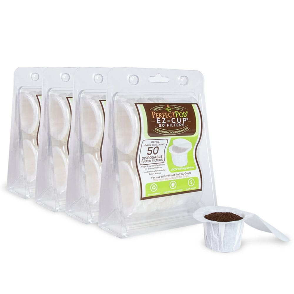 Perfect Pod EZ-Cup 2.0 Unbleached Disposable Paper Coffee Filters 200ct - Coffee Tea & Cocoa - Perfect Pod