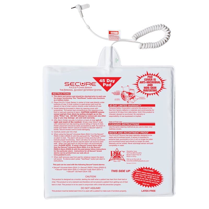 Personal Safety Chair Pad 45 Day 12In X 12In - Nursing Supplies >> Alarms - Personal Safety