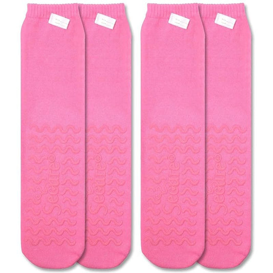 Personal Safety Socks Non-Skid One Size Pink Pair (Pack of 2) - Apparel >> Stockings and Socks - Personal Safety