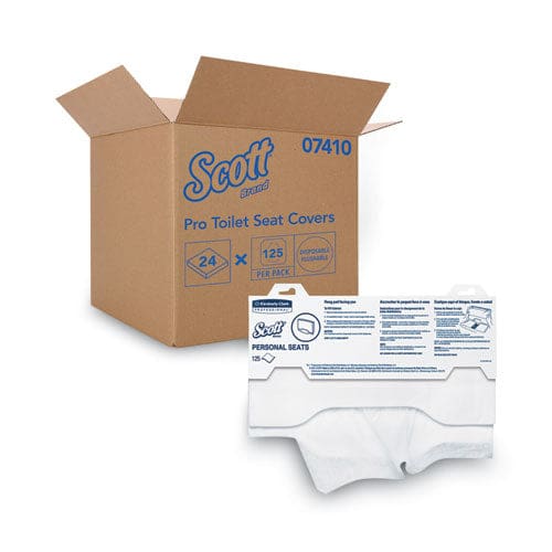 Personal Seats Sanitary Toilet Seat Covers 15 X 18 White 125/pack 24 Packs/carton - Janitorial & Sanitation - Scott®