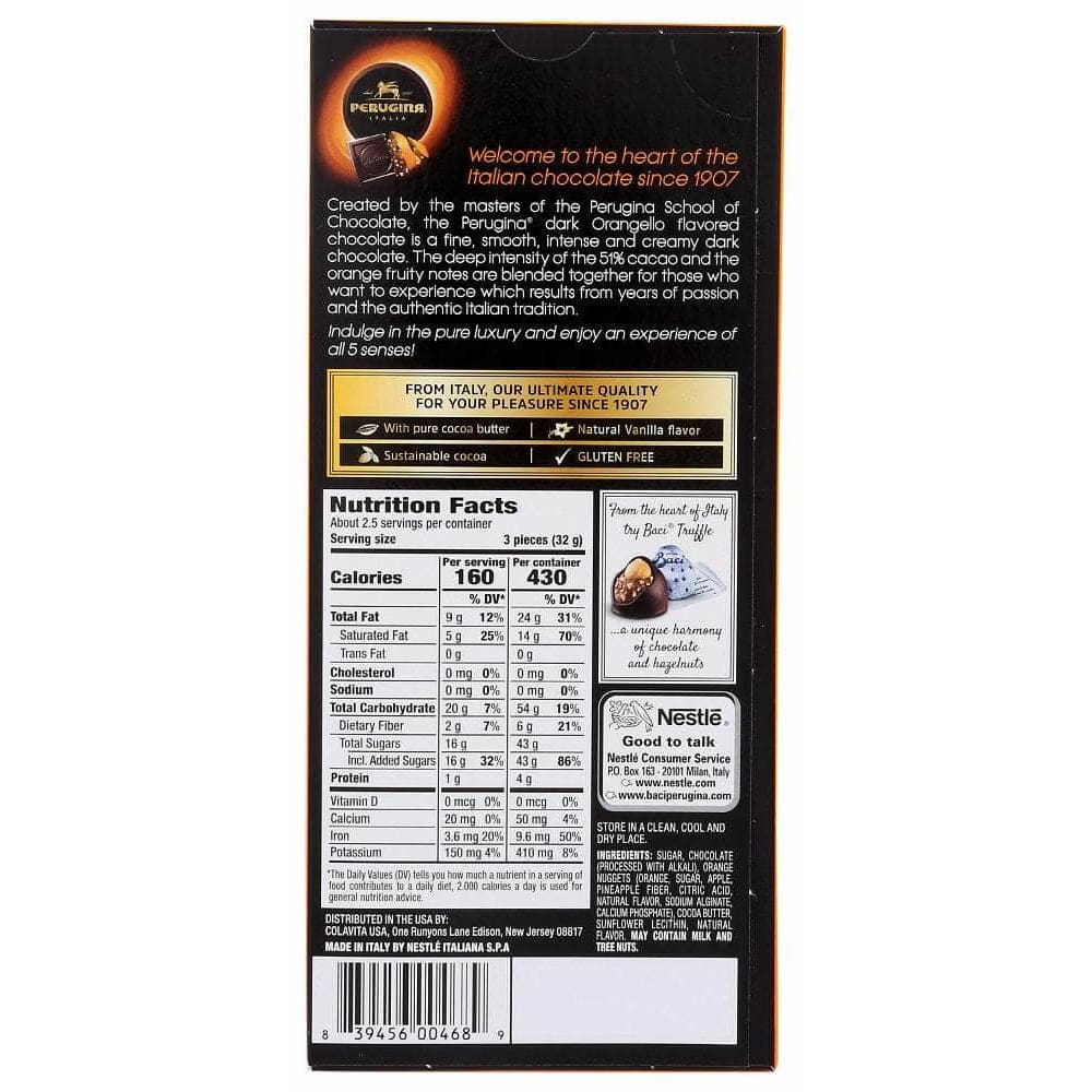 Perugina Perugina Orangello Dark Chocolate Bar, 3 oz