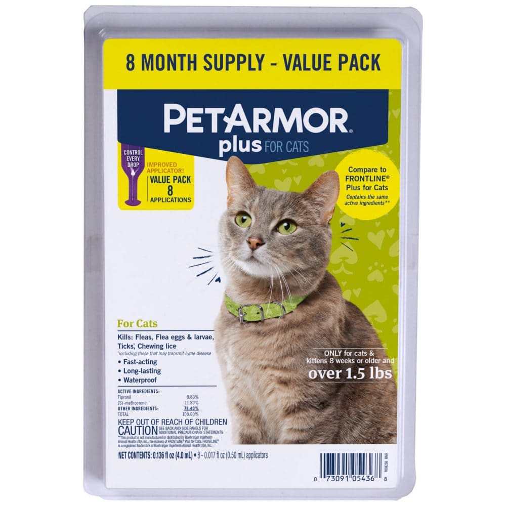 PetArmor Plus Flea & Tick Protection for Cats 8-Month Supply - Flea & Tick - PetArmor Plus