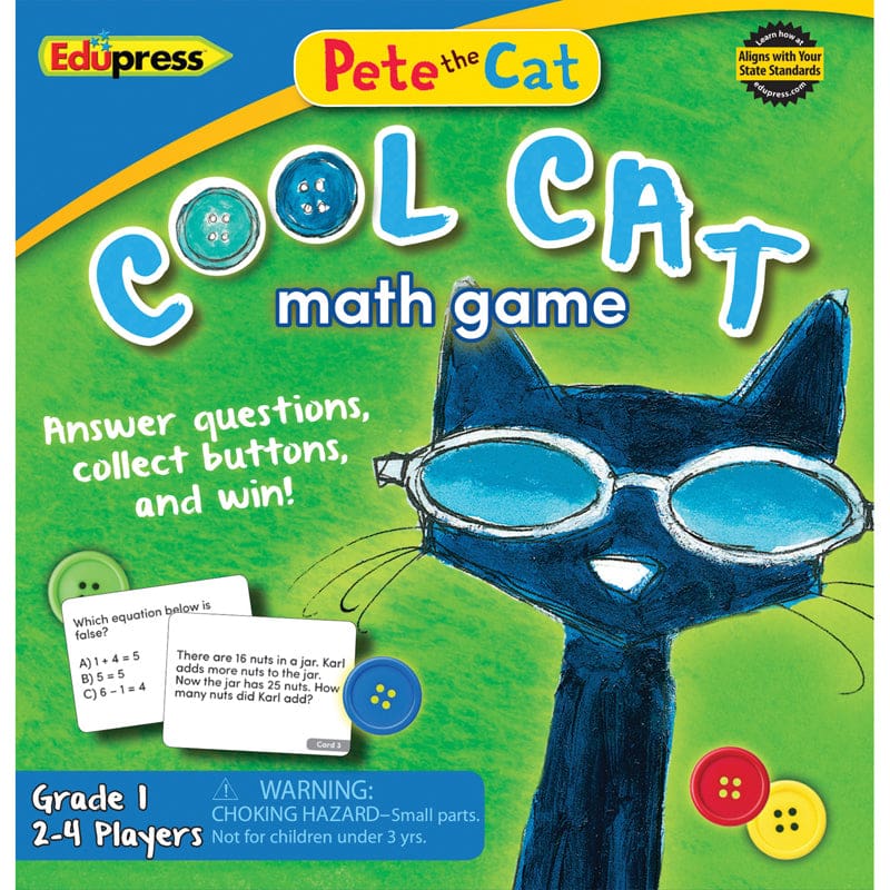 Pete The Cat Cool Cat Math Game G-1 (Pack of 2) - Math - Teacher Created Resources