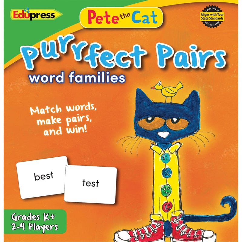 Pete The Cat Purrfect Pairs Word Families Game (Pack of 3) - Language Arts - Teacher Created Resources