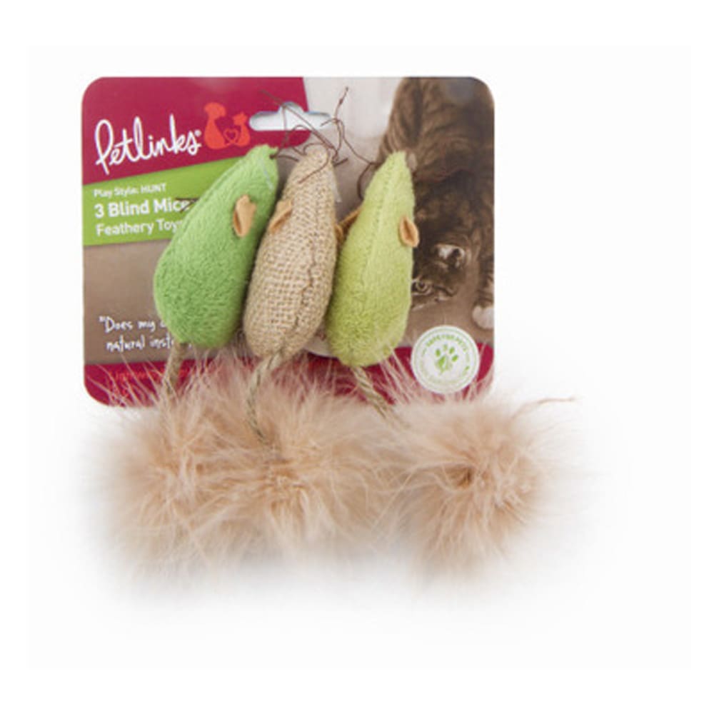 Petlinks Blind Mice Cat Toy Assorted 3 Count - Pet Supplies - Petlinks