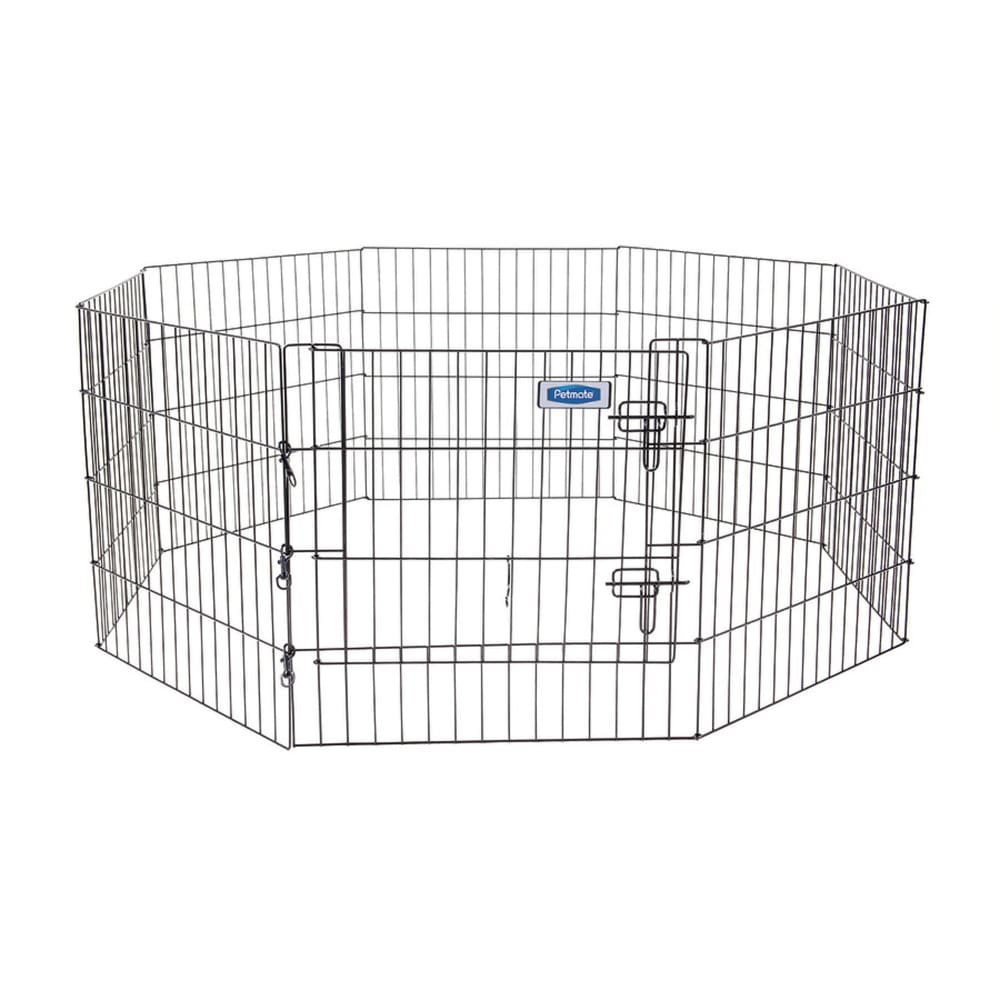 Petmate Exercise Pen with Door Black 24 in - Pet Supplies - Petmate
