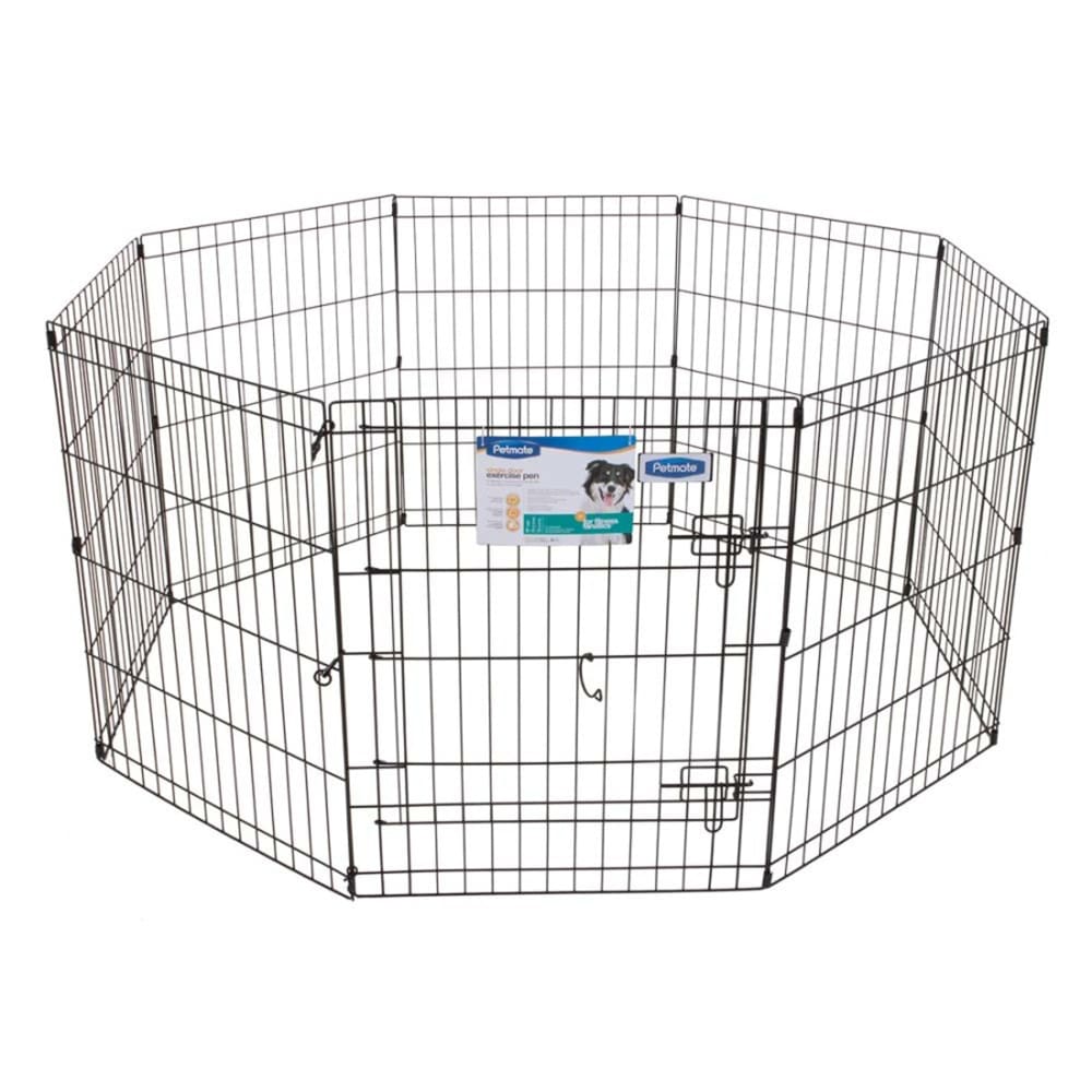 Petmate Exercise Pen with Door Black 30 in - Pet Supplies - Petmate