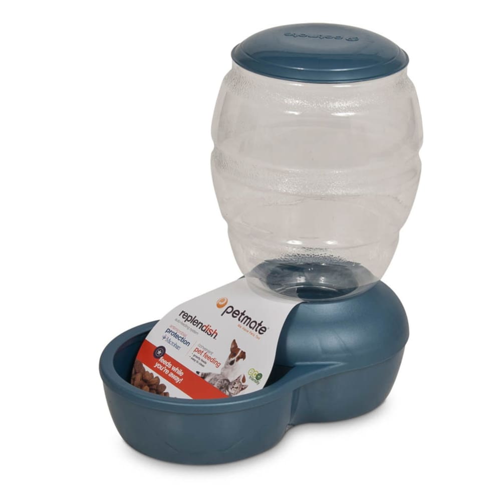 Petmate Replendish Feeder with Microban Pearl Peacock Blue Small - Pet Supplies - Petmate