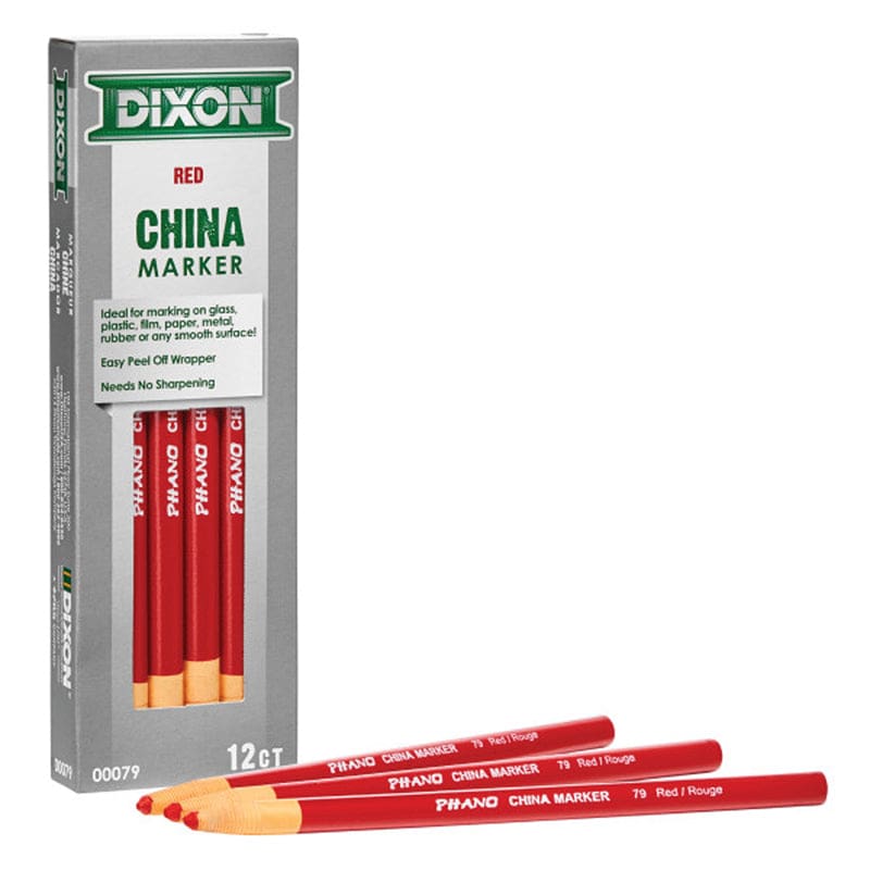 Phano China Markers Red Pack Of 12 (Pack of 6) - Markers - Dixon Ticonderoga Company