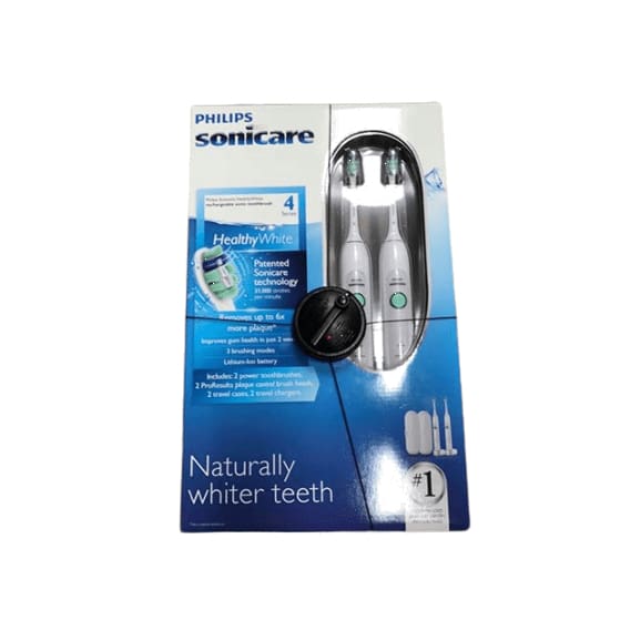 Philips Sonicare Healthy White Rechargeable Toothbrush, 2 pk. - ShelHealth.Com