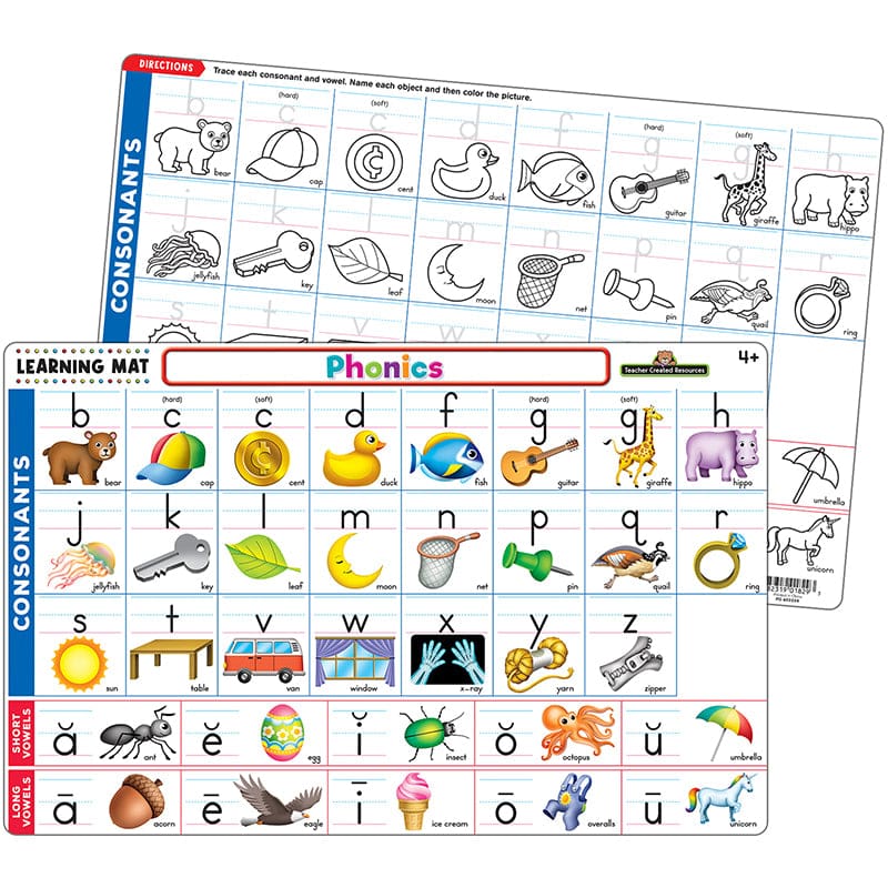 Phonics Learning Mat (Pack of 12) - Mats - Teacher Created Resources