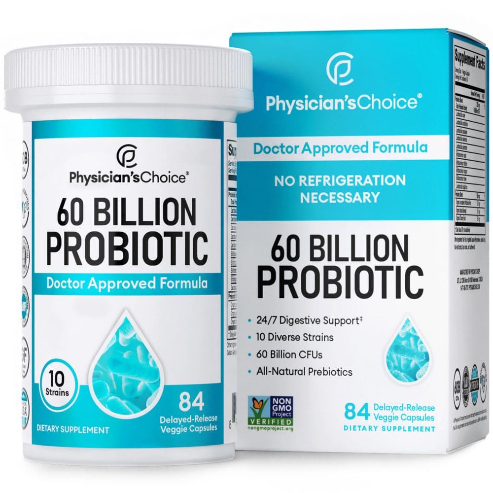 Physician’s Choice Probiotics Capsules 60 Billion CFU (84 ct.) - Probiotics & Fiber - Physician’s Choice