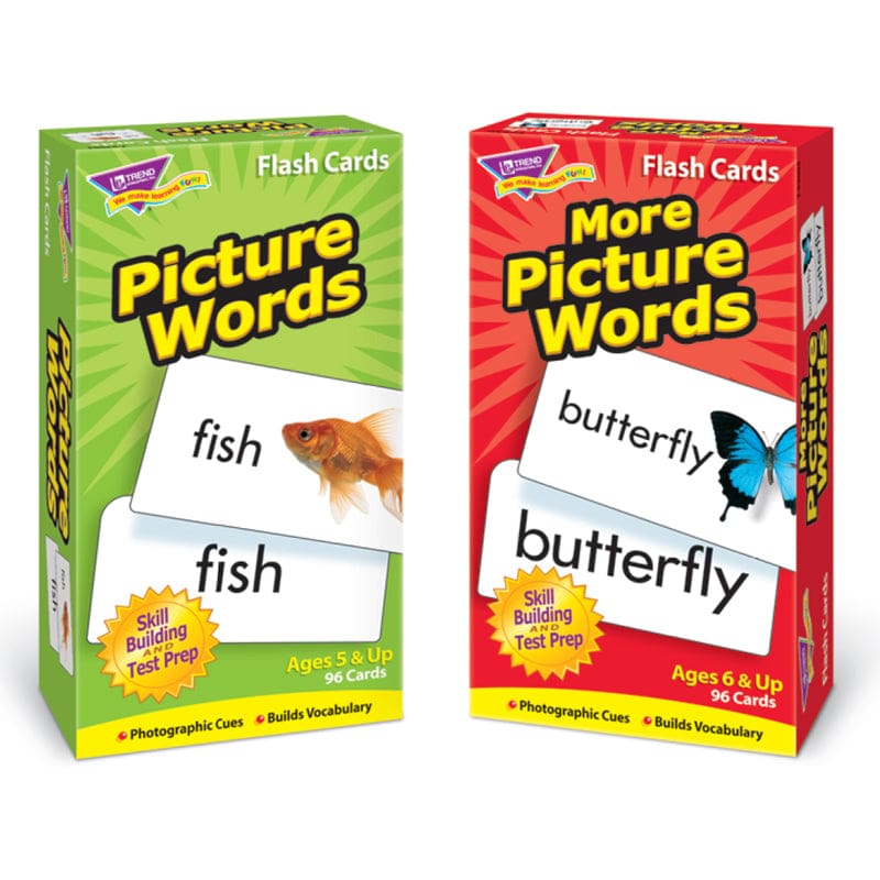 Picture Words Flash Cards Asst Skill Drill (Pack of 2) - Sight Words - Trend Enterprises Inc.