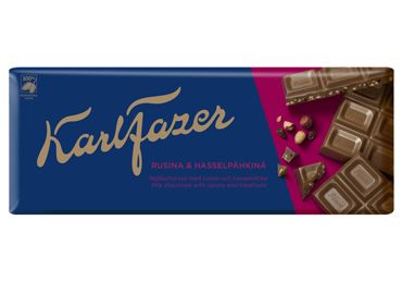 Karl Fazer Milk Chocolate with Raisins and Hazelnuts Bar 7 oz (200 g) - Karl