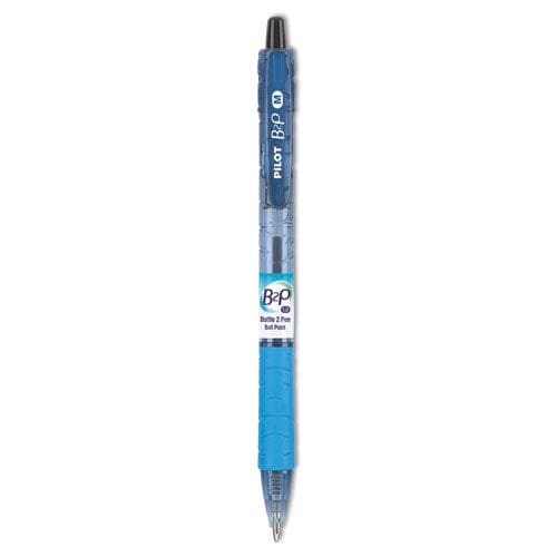 Pilot B2p Bottle-2-pen Recycled Ballpoint Pen Retractable Fine 0.7 Mm Black Ink Translucent Blue Barrel Dozen - School Supplies - Pilot®