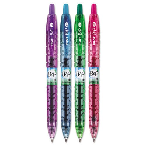 Pilot B2p Bottle-2-pen Recycled Gel Pen Retractable Fine 0.7 Mm Assorted Ink And Barrel Colors 4/pack - School Supplies - Pilot®