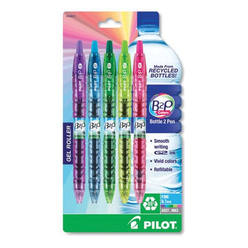 Pilot B2p Bottle-2-pen Recycled Gel Pen Retractable Fine 0.7 Mm Assorted Ink And Barrel Colors 4/pack - School Supplies - Pilot®