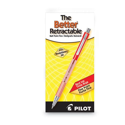 Pilot Better Ballpoint Pen Retractable Fine 0.7 Mm Red Ink Translucent Red Barrel Dozen - School Supplies - Pilot®