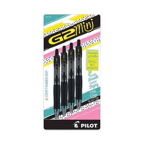 Pilot G2 Mini Gel Pen Retractable Fine 0.7 Mm Black Ink Black Barrel 4/pack - School Supplies - Pilot®