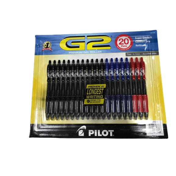 Pilot G2 Premium Gel Roller, Fine 0.7mm, 20 Retractable Pens - ShelHealth.Com