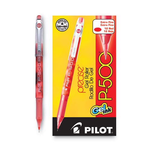 Pilot Precise P-500 Gel Pen Stick Extra-fine 0.5 Mm Red Ink Red Barrel Dozen - School Supplies - Pilot®
