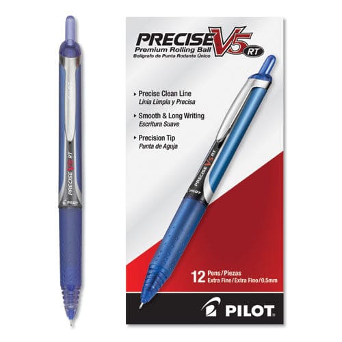 Pilot Precise V5rt Roller Ball Pen Retractable Extra-fine 0.5 Mm Black Ink Black Barrel - School Supplies - Pilot®