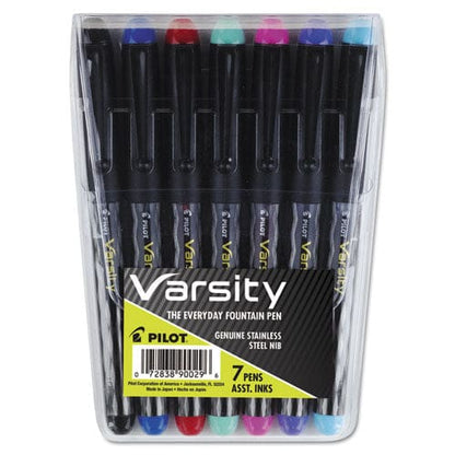Pilot Varsity Fountain Pen Medium 1 Mm Assorted Ink Colors Gray Pattern Wrap 7/pack - School Supplies - Pilot®