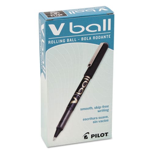 Pilot Vball Liquid Ink Roller Ball Pen Stick Fine 0.7 Mm Black Ink Black Barrel Dozen - School Supplies - Pilot®