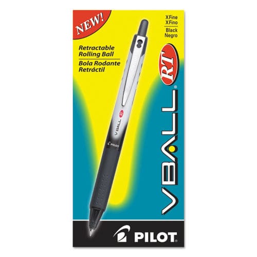 Pilot Vball Rt Liquid Ink Roller Ball Pen Retractable Fine 0.7 Mm Black Ink Black/white Barrel - School Supplies - Pilot®