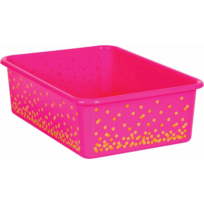 Pink Confetti Large Plastic Bin (Pack of 6) - Storage Containers - Teacher Created Resources
