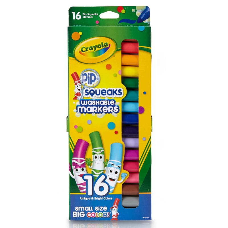 Pip Squeaks Markers 16 Ct Short Washable In Peggable Pouch (Pack of 8) - Markers - Crayola LLC