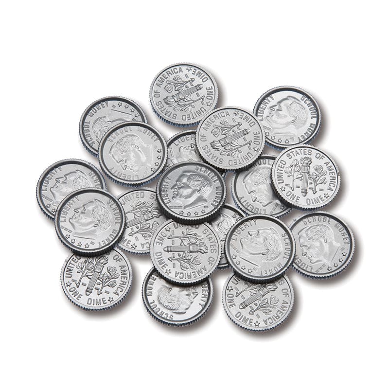 Plastic Coins 100 Dimes (Pack of 12) - Money - Learning Advantage