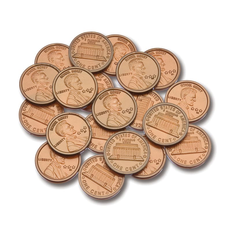 Plastic Coins 100 Pennies (Pack of 12) - Money - Learning Advantage