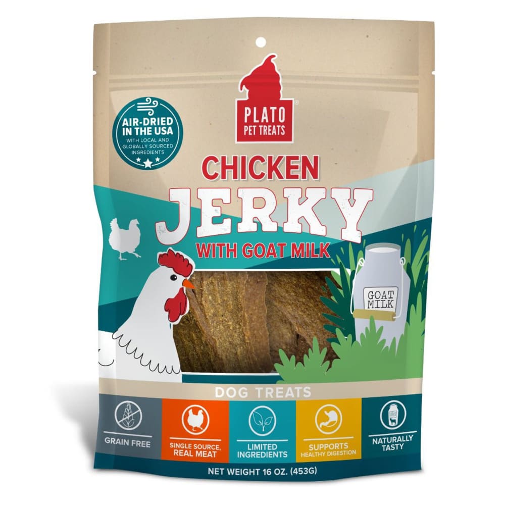Plato Dog Jerky Chicken With Goat’S Milk 16Oz - Pet Supplies - Plato