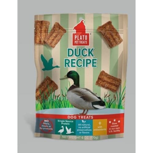 Plato Dog Treats Natural Duck Strips 6Oz - Pet Supplies - Plato